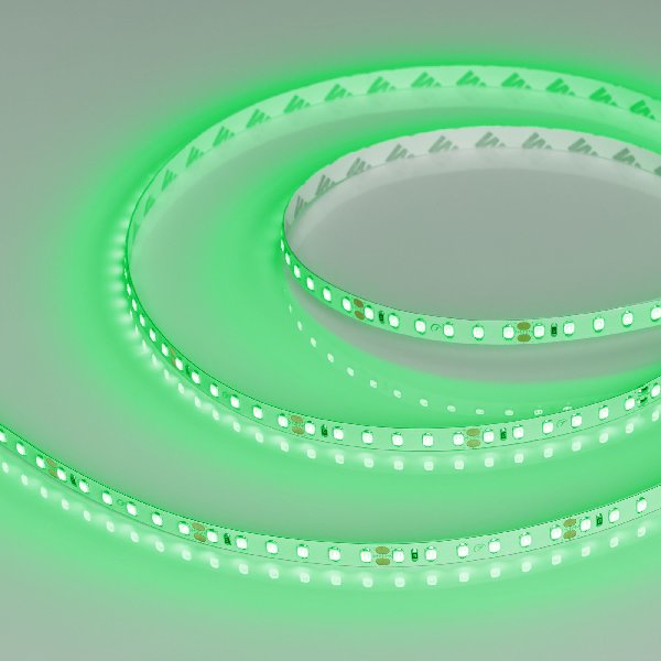 Лента RT-A120-8mm 24V Green(9.6 W/m, IP20, 2835, 5m) (Arlight, Открытый)