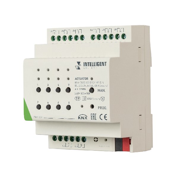 INTELLIGENT ARLIGHT Актуатор KNX-7083-82-DRO-MF-DIN (BUS/230V, 8x10А, KNX Secure)  (IARL, IP20 Пласт