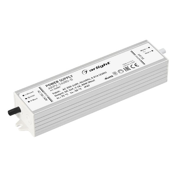 Блок питания ARPV-24080-B (24V, 3.3A, 80W) (Arlight, IP67 Металл, 3 года)