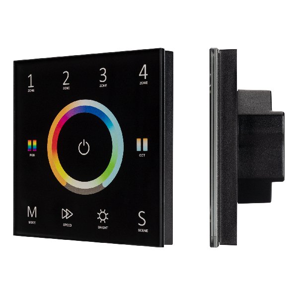 Панель Sens SMART-P67-MULTI Black (230V, 4 зоны, 2.4G) (Arlight, IP20 Пластик, 5 лет)