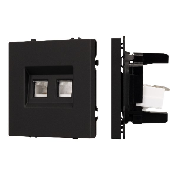 Механизм сдвоенной компьютерной розетки SCT-NOBE-MPC2-SFPL-BK (RJ-45, CAT6) (Arlight, -)