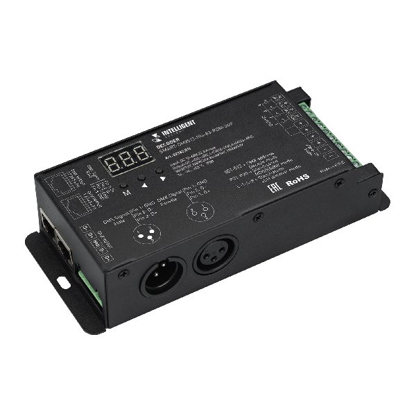 INTELLIGENT ARLIGHT Декодер SMART-DMX512-104-83-RDM-SUF (12-48V, 4x8A, XLR3/RJ45) (IARL, IP20 Металл