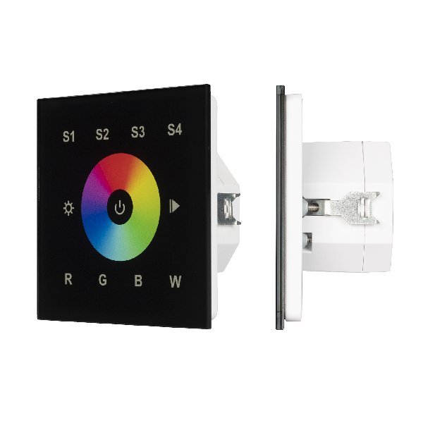 INTELLIGENT ARLIGHT Сенсорная панель DALI-901-11-1G-4SC-RGBW-DT8-IN Black (BUS/230V) (IARL, IP20 Пла