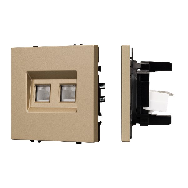 Механизм сдвоенной компьютерной розетки SCT-NOBE-MPC2-SFPL-GD (RJ-45, CAT6) (Arlight, -)