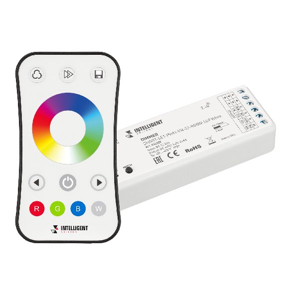 INTELLIGENT ARLIGHT Диммер SMART-SET-PWM-104-52-RGBW-SUF White (12-24V, 4x4A, ПДУ RING 10кн, 2.4G) (