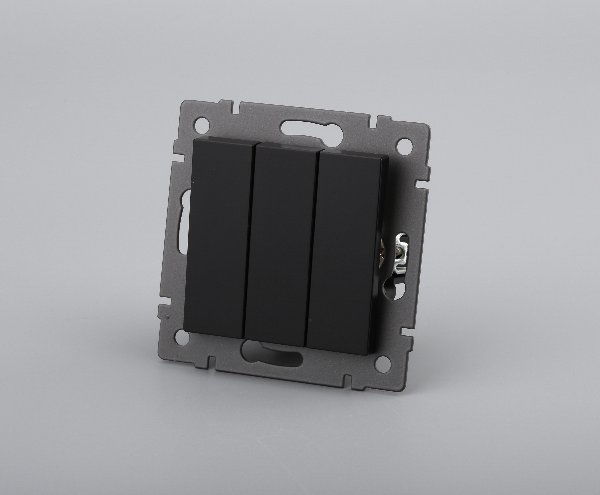 Механизм выключателя трехклавишный непроходной SWT-MK03-PL-BK-V (250V, 10A) (Arlight, -)