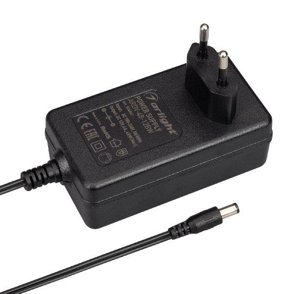 Блок питания ARDV-48-12BW (12V, 4.0A, 48W) (Arlight, Адаптер, 3 года)