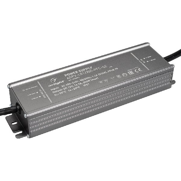 Блок питания ARPV-LG12200-PFC-S2 (12V, 16.7A, 200W) (Arlight, IP67 Металл, 5 лет)