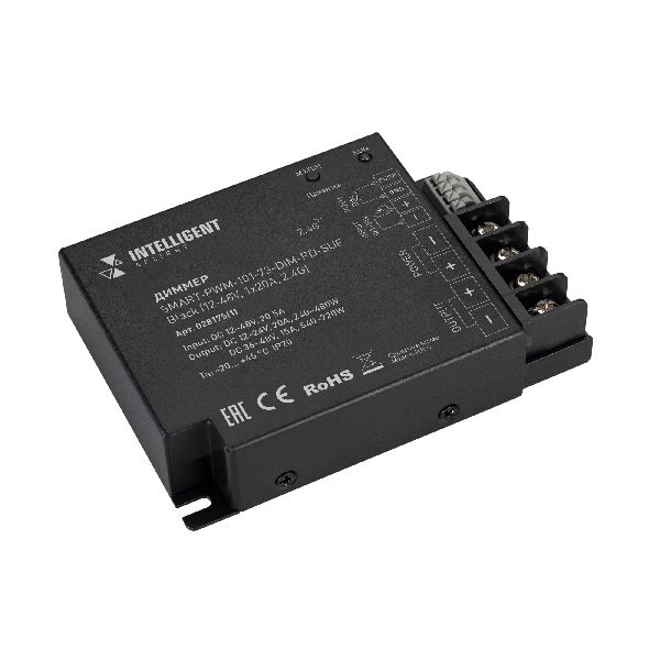 INTELLIGENT ARLIGHT Диммер SMART-PWM-101-73-DIM-PD-SUF Black (12-48V, 1x20A, 2.4G) (IARL, IP20 Метал