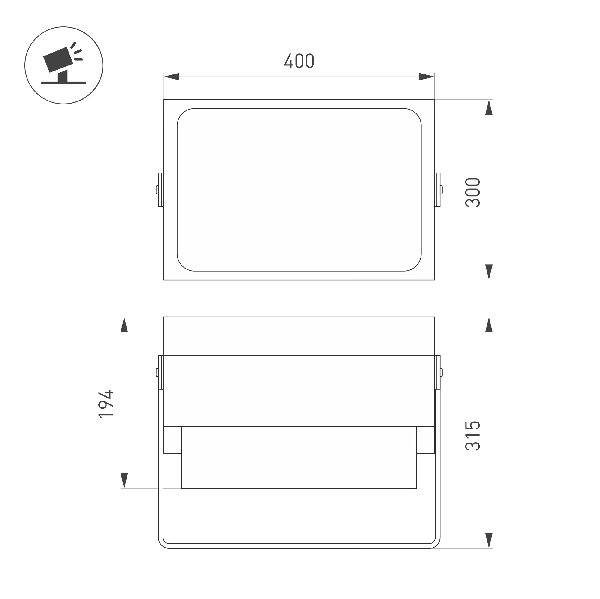 яяя Светильник ALT-POLARIS-S400x300-300W Day5000 (BK, 6 deg, 230V) (Arlight, IP66 Металл, 3 года)