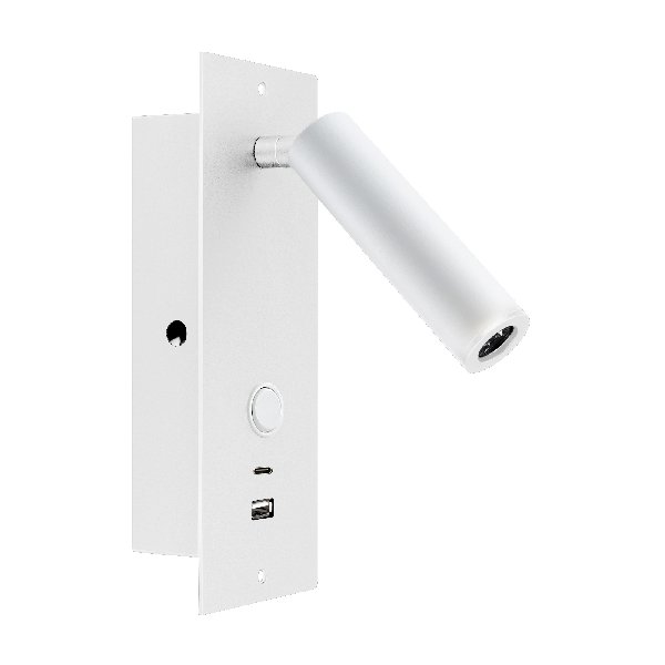 Светильник SP-BED-CHARGE-BUILT-S80x230-3W Warm3000 (WH, 20 deg, 230V, USB-A, USB-C) (Arlight, IP20 М