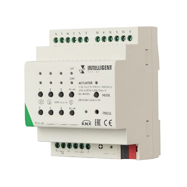 INTELLIGENT ARLIGHT Актуатор KNX-4063-82-WTO-CL-DIN (BUS/230V, 6x300mA, KNX Secure) (IARL, IP20 Плас