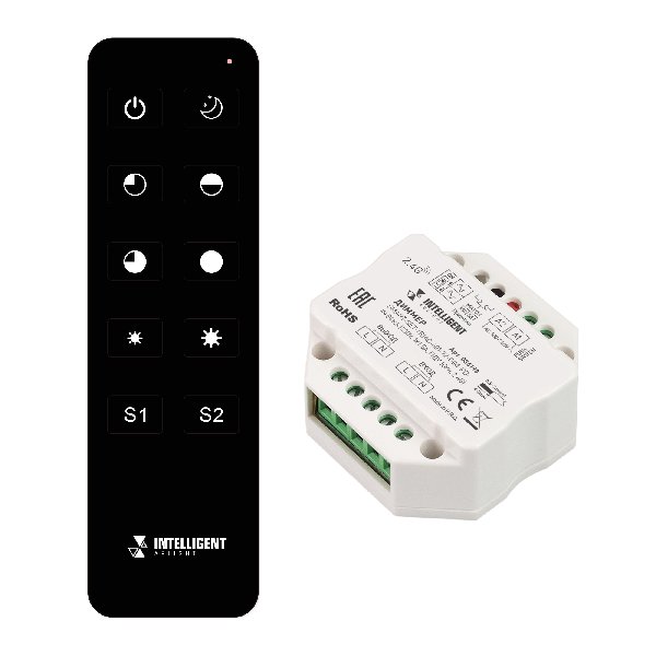 INTELLIGENT ARLIGHT Диммер SMART-SET-TRIAC-601-72-DIM-PD-IN Black (230V, 1x1.5A, ПДУ 10кн, 2.4G) (IA
