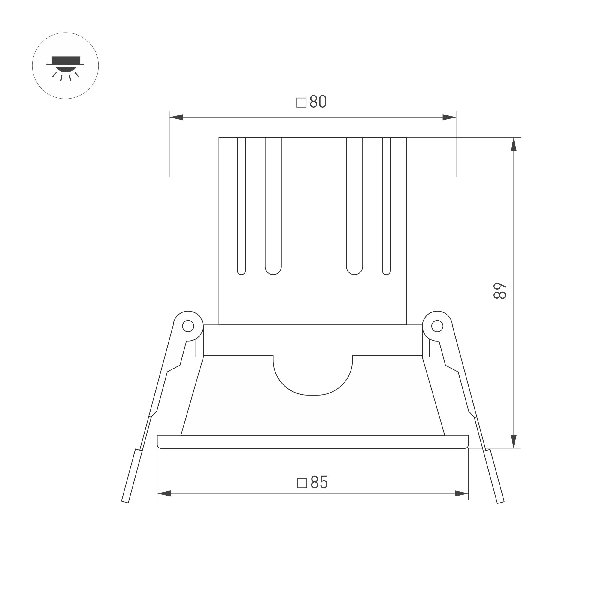 Светильник MS-FLOW-BUILT-S85x85-6W Warm3000 (WH, 38 deg, 230V) (Arlight, IP20 Металл, 5 лет)