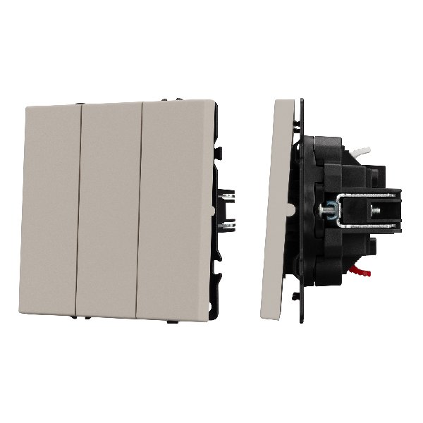 Механизм выключателя трехклавишный непроходной SWT-NOBE-MK03-SFPL-CA (230V, 10A) (Arlight, Кашемир)