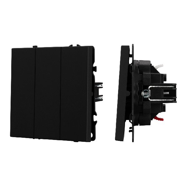 Механизм выключателя трехклавишный непроходной SWT-NOBE-MK03-SFPL-BK (230V, 10A) (Arlight, Черный он