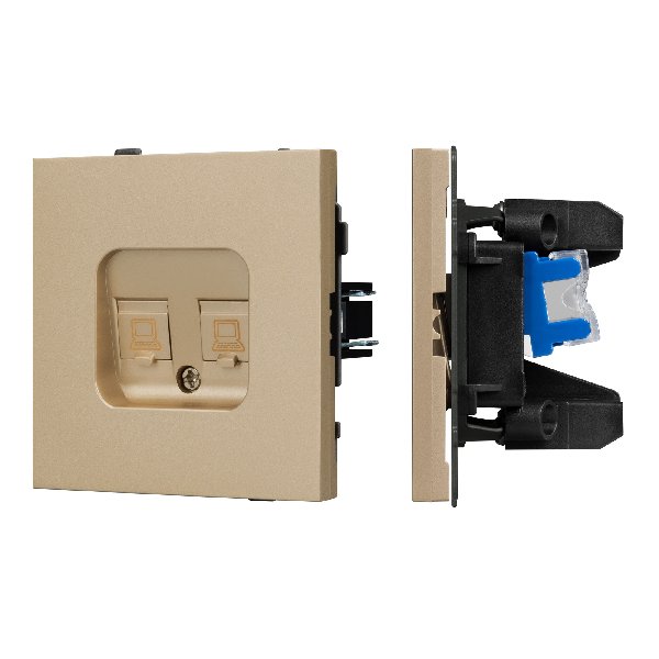 Механизм компьютерной розетки двойной SCT-TENDO-MPC2-SFPL-GD (RJ-45, CAT6) (Arlight, -)