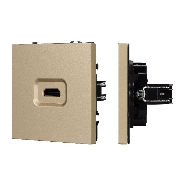 Механизм HDMI розетки SCT-NOBE-MHD1-SFPL-GD (Arlight, Золотой песок)