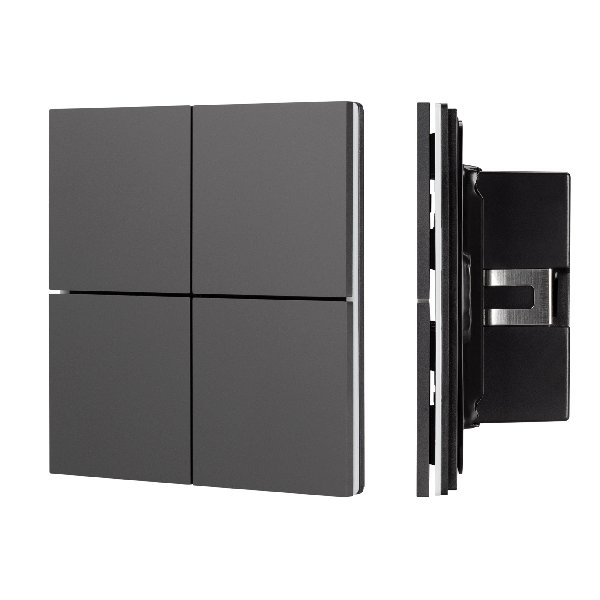 INTELLIGENT ARLIGHT Кнопочная панель KNX-304-23-IN Black (BUS, Frameless) (IARL, IP20 Металл, 2 года