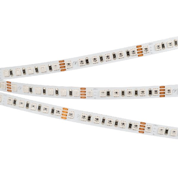Лента RT 2-5000 24V RGB 8mm (3838, 120 LED/m, LUX) (Arlight, 11 Вт/м, IP20)
