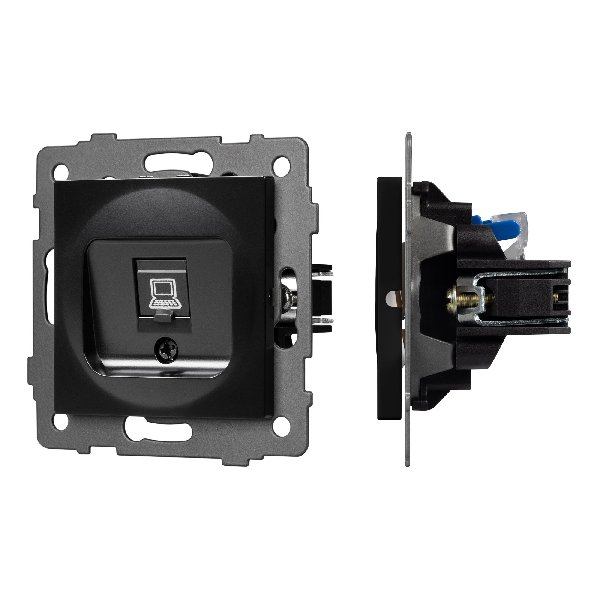 Механизм компьютерной розетки SCT-MPC1-PL-BK-V (RJ-45, CAT6) (Arlight, -)