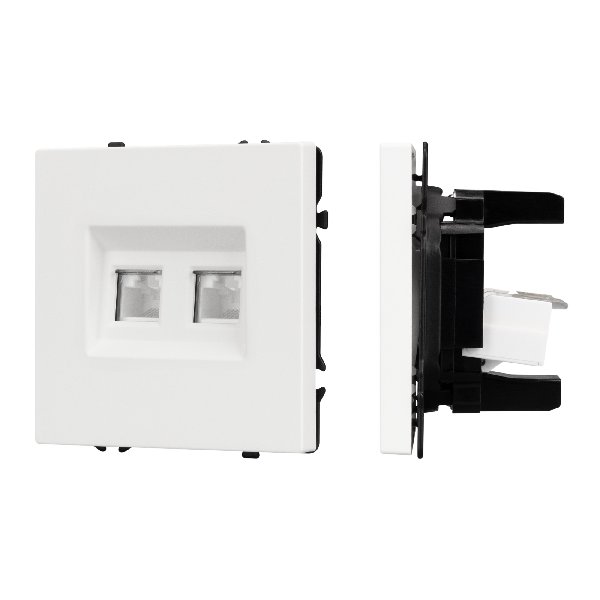 Механизм сдвоенной компьютерной розетки SCT-NOBE-MPC2-SFPL-WH (RJ-45, CAT6) (Arlight, -)