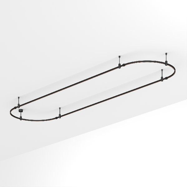 Основание ART-APRIORI-OVAL-ROD-200-4000x1000 (BK) (Arlight, IP20 Металл, 3 года)