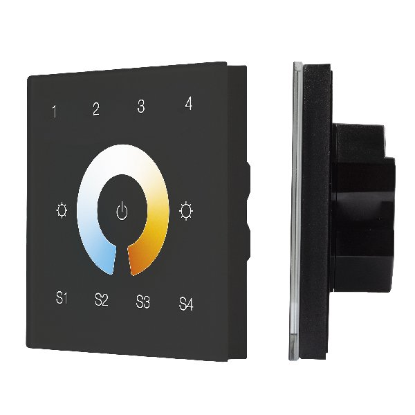 яяя INTELLIGENT ARLIGHT Сенсорная панель DALI-901-11-4G-4SC-MIX-DT8-IN Black (BUS/230V) (IARL, IP20 