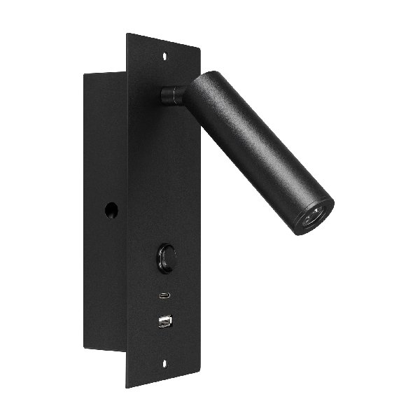 Светильник SP-BED-CHARGE-BUILT-S80x230-3W Warm3000 (BK, 20 deg, 230V, USB-A, USB-C) (Arlight, IP20 М