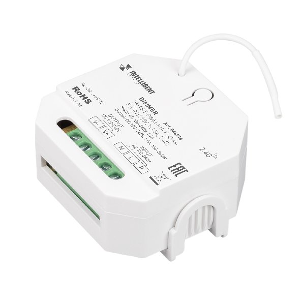 INTELLIGENT ARLIGHT Диммер SMART-PWM-101-72-DIM-PS-IN (230V, 1x1.5A, 2.4G) (IARL, IP20 Пластик, 5 ле
