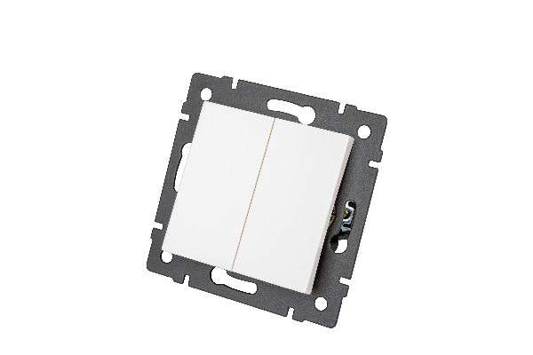 Механизм выключателя двухклавишный проходной SWT-MKP2-PL-WH-V (250V, 10A) (Arlight, -)