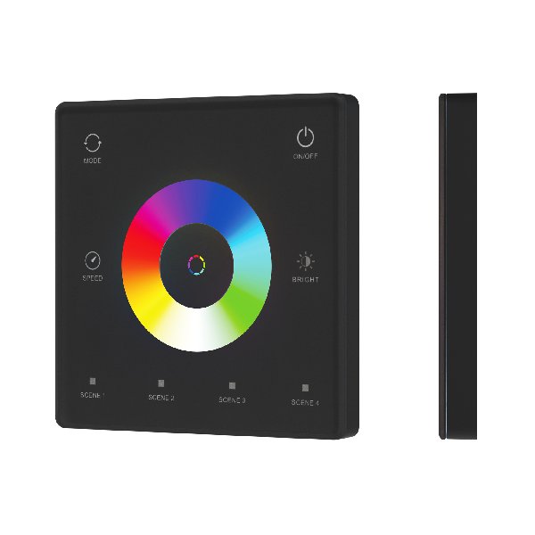 INTELLIGENT ARLIGHT Сенсорная панель SMART-SPI-801-11-4SC-RGBW-SUF Black (3V, 2.4G) (IARL, IP20 Плас