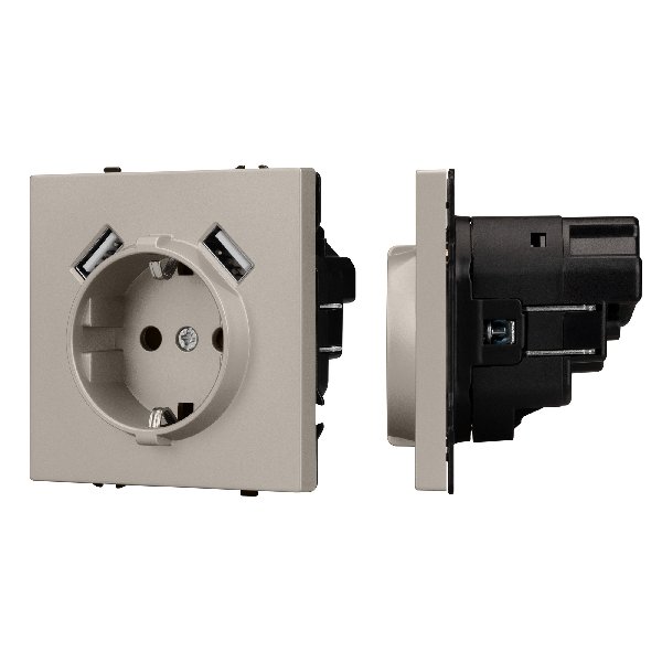 Механизм розетки с USB зарядкой SCT-NOBE-MUAA-SFPL-CA (230V, 16A) (Arlight, -)