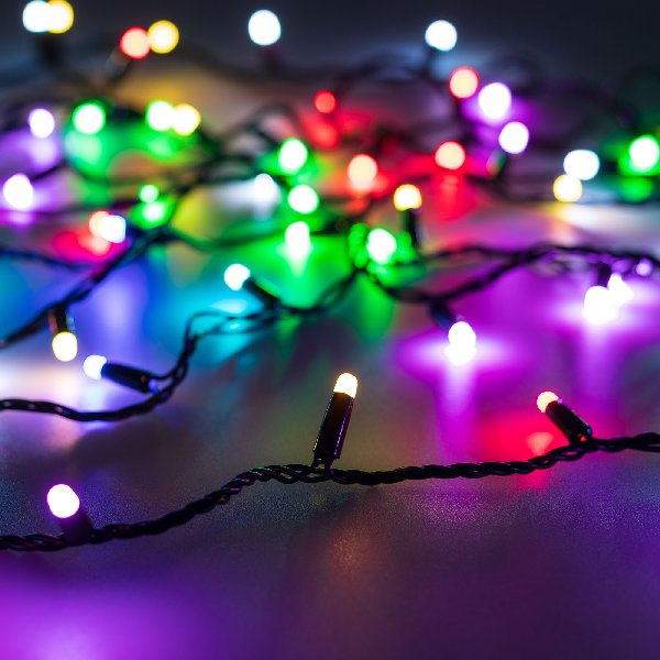 Светодиодная гирлянда ARD-STRING-CLASSIC-10000-BLACK-100LED-MILK-SYNC RGB (230V, 6.5W) (Ardecoled, I
