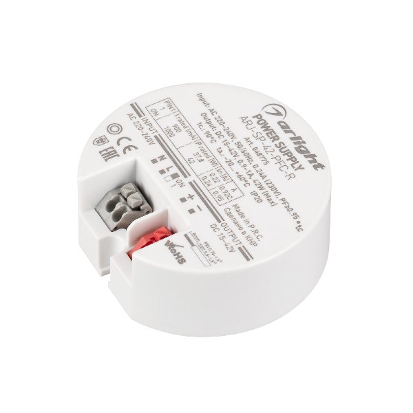 Блок питания ARJ-SP-42-PFC-R (42W, 15-42V, 0.9-1A) (Arlight, IP20 Пластик, 5 лет)