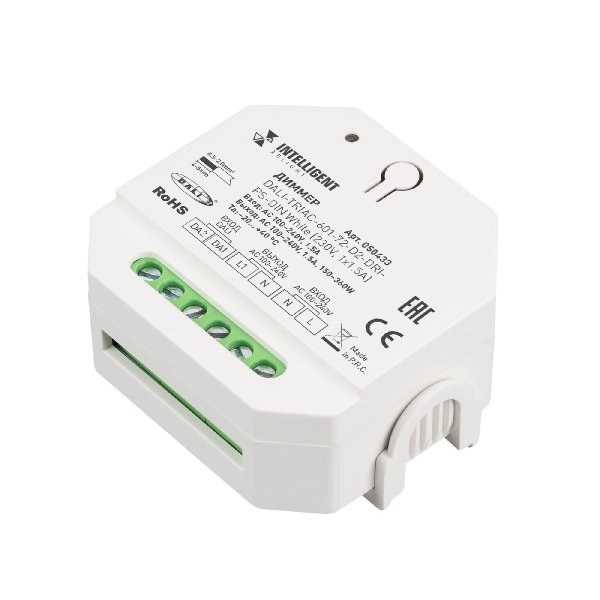 INTELLIGENT ARLIGHT Диммер DALI-TRIAC-601-72-D2-DRI-PS-DIN White (230V, 1x1.5A) (IARL, IP20 Пластик,