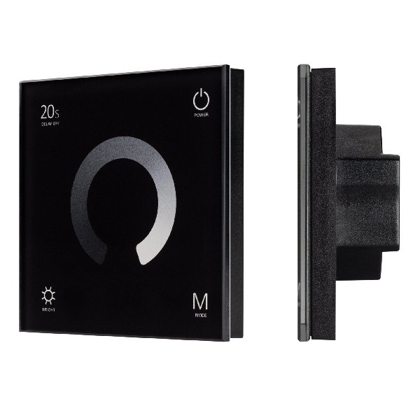 Панель SMART-P4-DIM-G-IN Black (12-24V, 4x3A, Sens, 2.4G) (Arlight, IP20 Пластик, 5 лет)