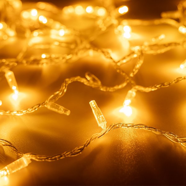 Светодиодная гирлянда ARD-STRING-CLASSIC-1000-CLEAR-100LED-PULSE Yellow (230V, 7W) (Ardecoled, IP65,