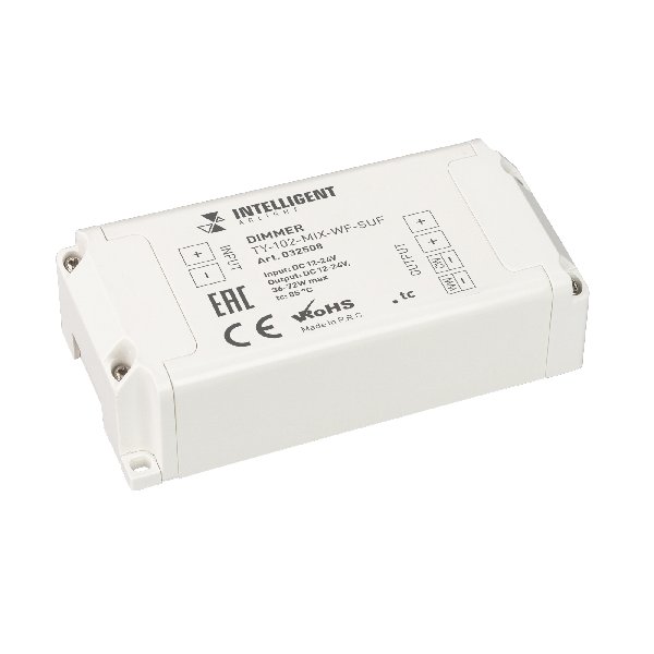 INTELLIGENT ARLIGHT Диммер TY-102-MIX-WF-SUF (12-24V, WI-FI, 433MHz, 2x3A) (IARL, IP20 Пластик, 3 го