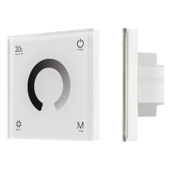 Панель SMART-P4-DIM-G-IN White (12-24V, 4x3A, Sens, 2.4G) (Arlight, IP20 Пластик, 5 лет)