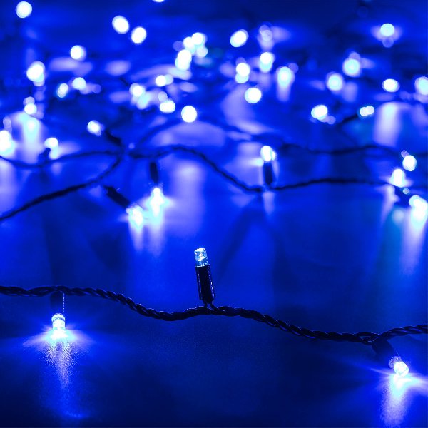 Светодиодная гирлянда ARD-STRING-CLASSIC-10000-BLACK-100LED-FLASH BLUE (230V, 7W) (Ardecoled, IP65, 