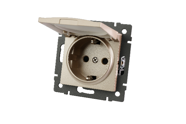 Механизм розетки влагозащищённый SCT-MCP-PL-GD-V (250V, 16A) (Arlight, -)