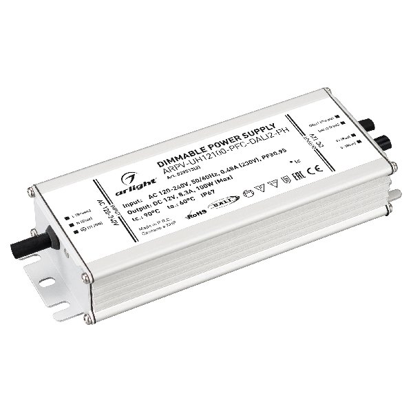 Блок питания ARPV-UH12100-PFC-DALI2-PH (12V, 8.3A, 100W) (Arlight, IP67 Металл, 7 лет)