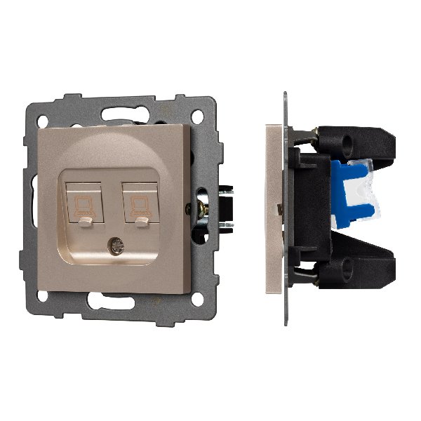 Механизм компьютерной розетки двойной SCT-MPC2-PL-GD-V (RJ-45, CAT6) (Arlight, -)