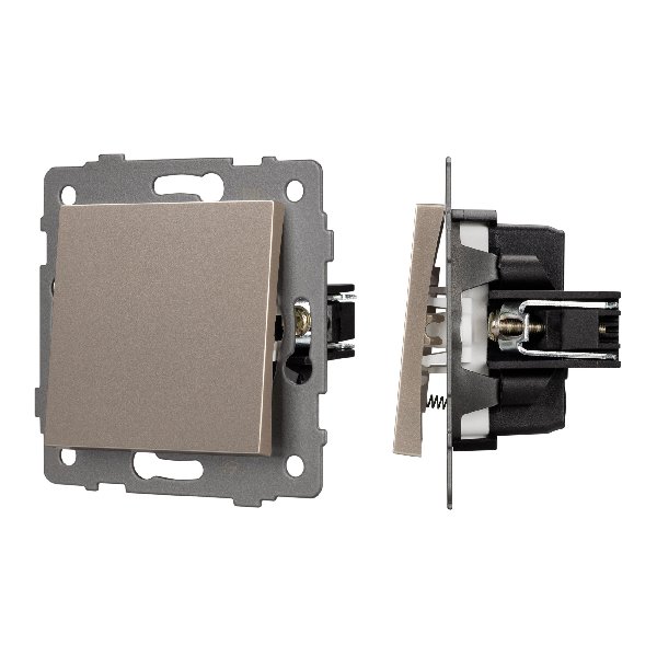 Механизм выключателя одноклавишный самовозвратный SWT-MKR1-PL-GD-V (250V, 10A) (Arlight, -)