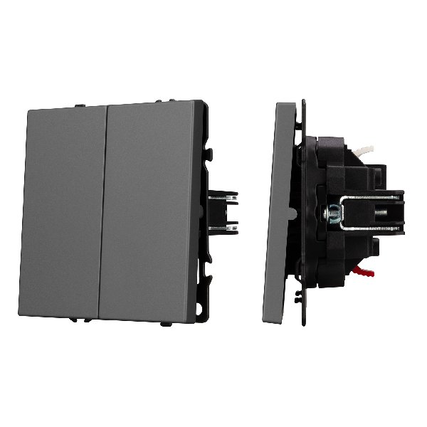 Механизм выключателя двухклавишный непроходной SWT-NOBE-MK02-SFPL-GR (230V, 10A) (Arlight, -)