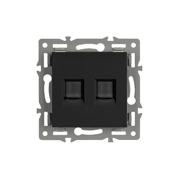 Механизм компьютерной розетки двойной SCT-MPC2-PL-BK (RJ-45, CAT6) (Arlight, -)
