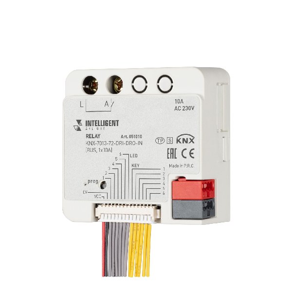 INTELLIGENT ARLIGHT Релейный модуль KNX-7013-72-DRI-DRO-IN (BUS, 1x10A) (IARL, IP20 Пластик, 2 года)
