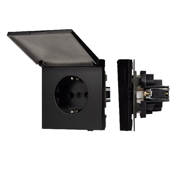 Механизм розетки влагозащищённый SCT-TENDO-MCP-PL-BK (230V, 16A) (Arlight, -)