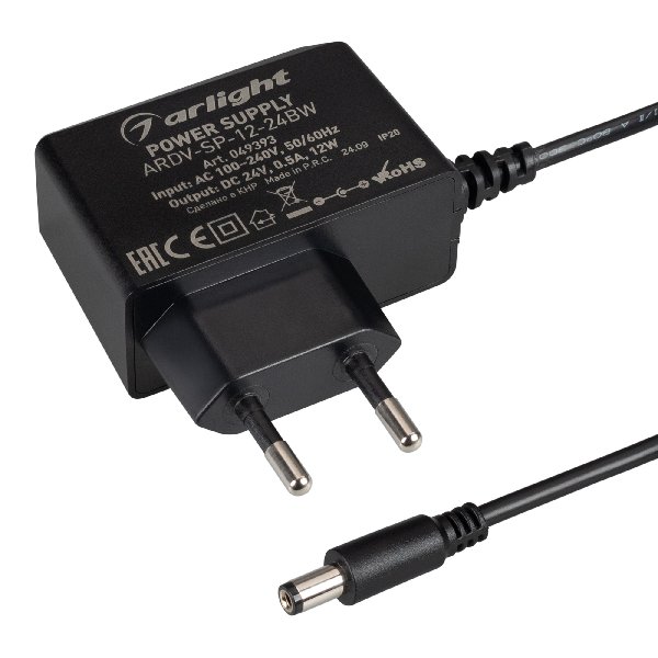 Блок питания ARDV-SP-12-24BW (24V, 0.5A, 12W) (Arlight, Адаптер, 5 лет)